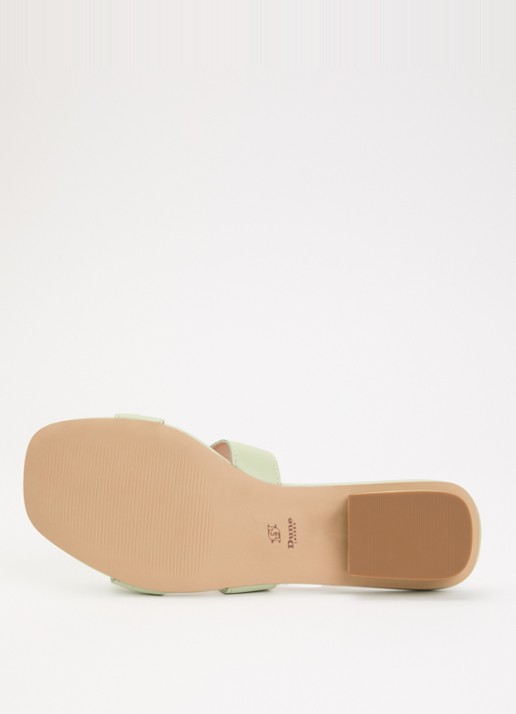 Dune London Wide Fit Loupe sandaal van leer - detail 4 lichtgroen