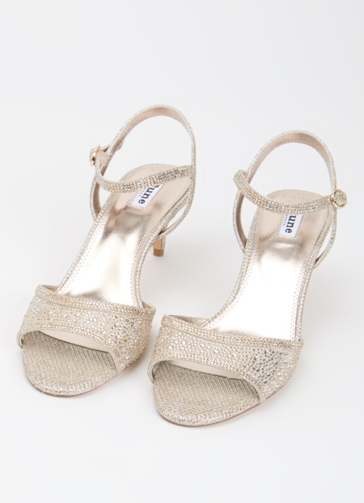 Dune London Wide Fit Manicure sandalette met strass - detail 2 zilver