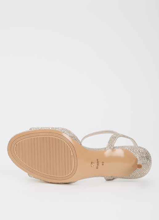 Dune London Wide Fit Manicure sandalette met strass - detail 4 zilver