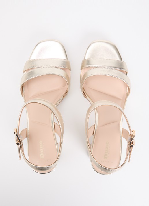 Dune London Wide Fit Manifesting sandalette van suède - detail 4 goud