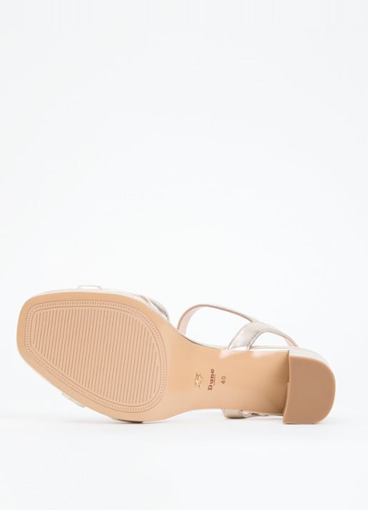 Dune London Wide Fit Manifesting sandalette van suède - detail 5 goud