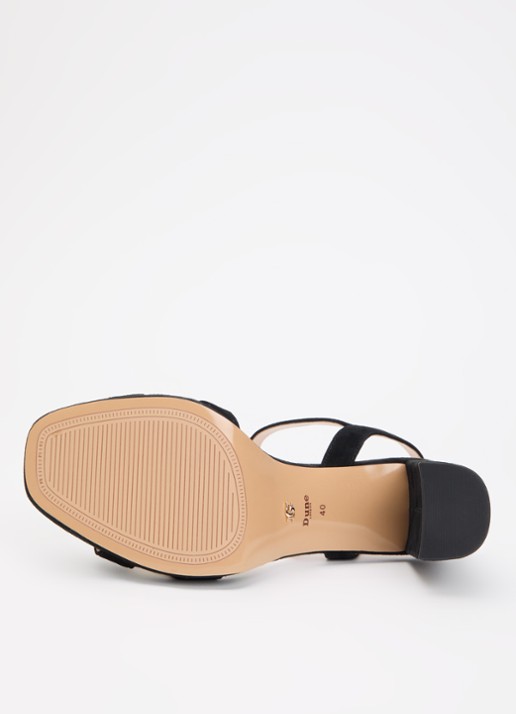 Dune London Wide Fit Manifesting sandalette van suède - detail 5 zwart
