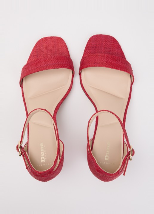 Dune London Wide Fit Melins sandalette - detail 4 rood