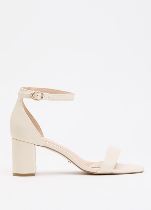Dune London Wide Fit Melins sandalette - voorkant 2 ivoor