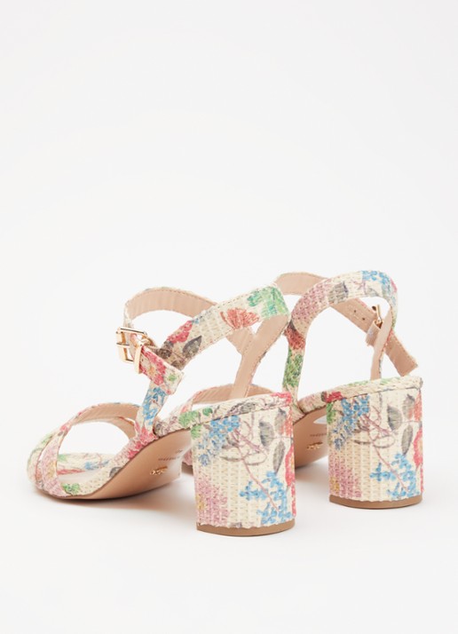 Dune London Wide Fit Merisa sandalette van leer - achterkant 5 creme