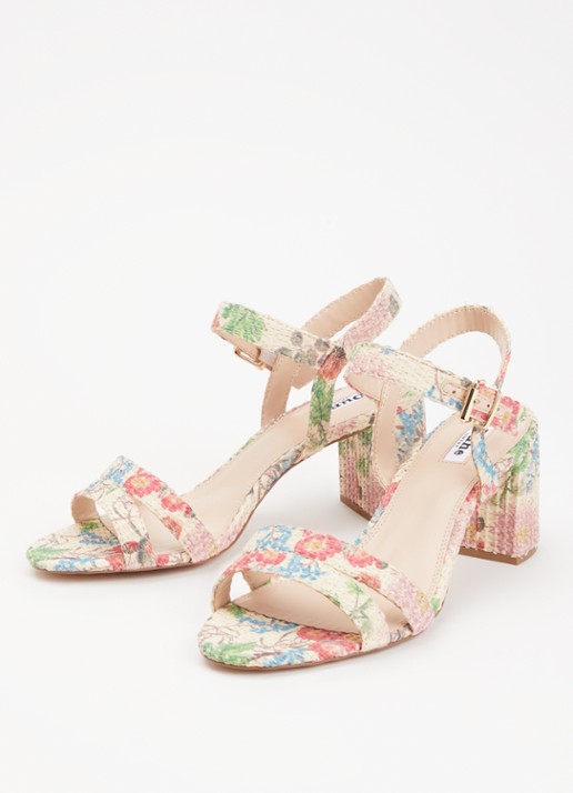 Dune London Wide Fit Merisa sandalette van leer - detail creme