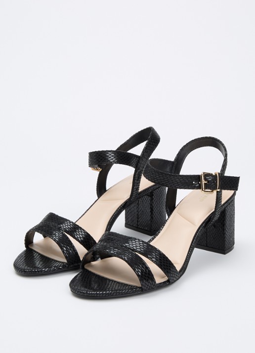 Dune London Wide Fit Merisa sandalette van leer - detail 2 antraciet