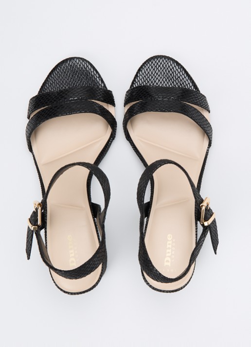 Dune London Wide Fit Merisa sandalette van leer - detail 3 antraciet