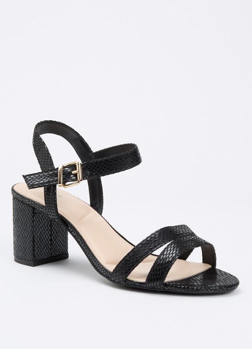 Dune London Wide Fit Merisa sandalette van leer - voorkant 5 antraciet