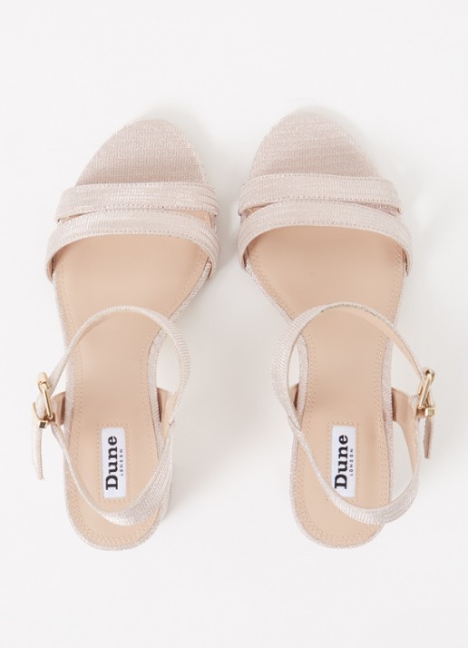 Dune London Wide Fit Merisa sandalette van leer - detail 3 roségoud