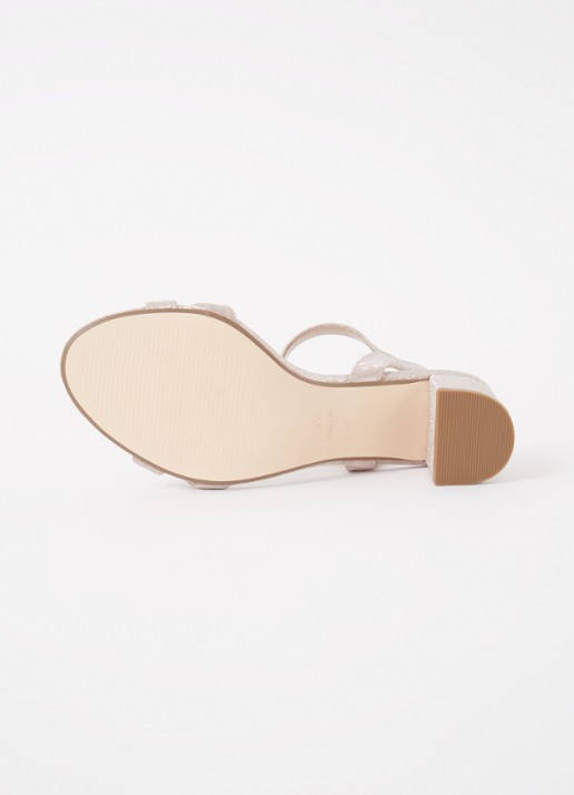 Dune London Wide Fit Merisa sandalette van leer - detail 4 roségoud