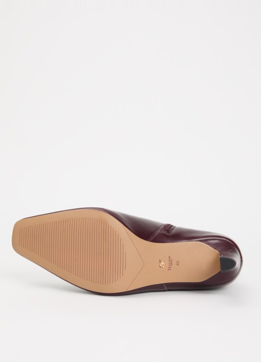 Dune London Wide Fit Ovation enkellaarsje van leer - detail 3 bordeauxrood