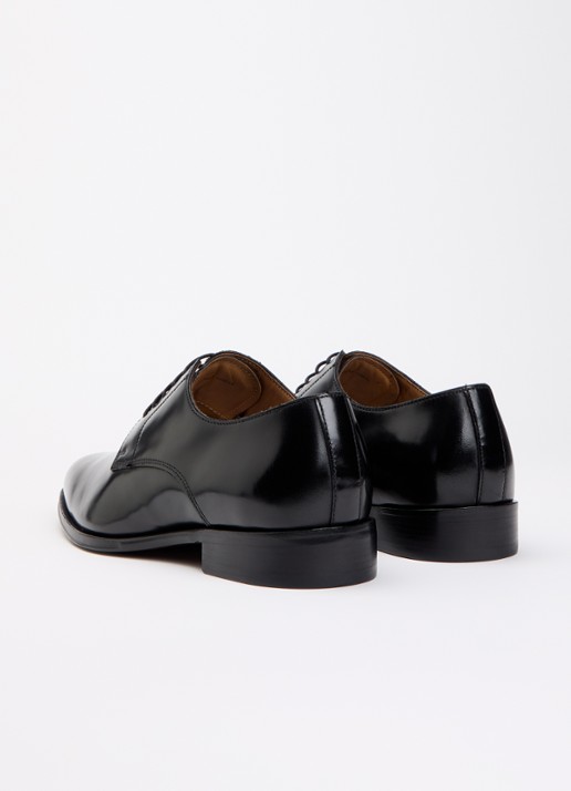 Dune London Wide Fit Salisburry veterschoen van leer  - achterkant 2 zwart