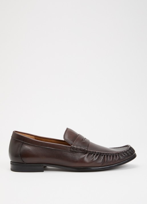 Dune London Wide Fit Sammi loafer van leer