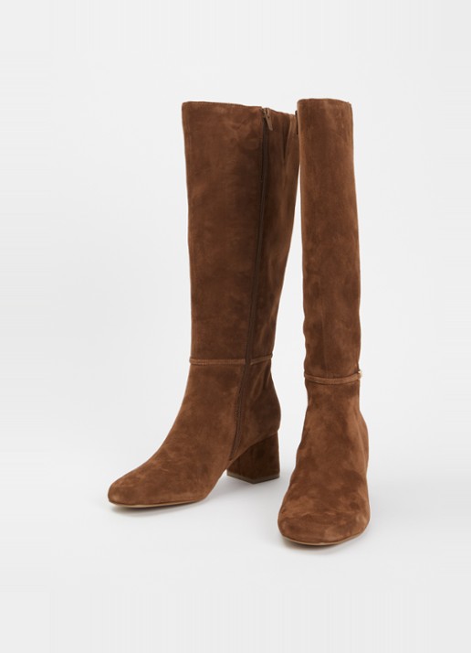 Dune London Wide Fit Sanna laars van leer - detail 2 bruin