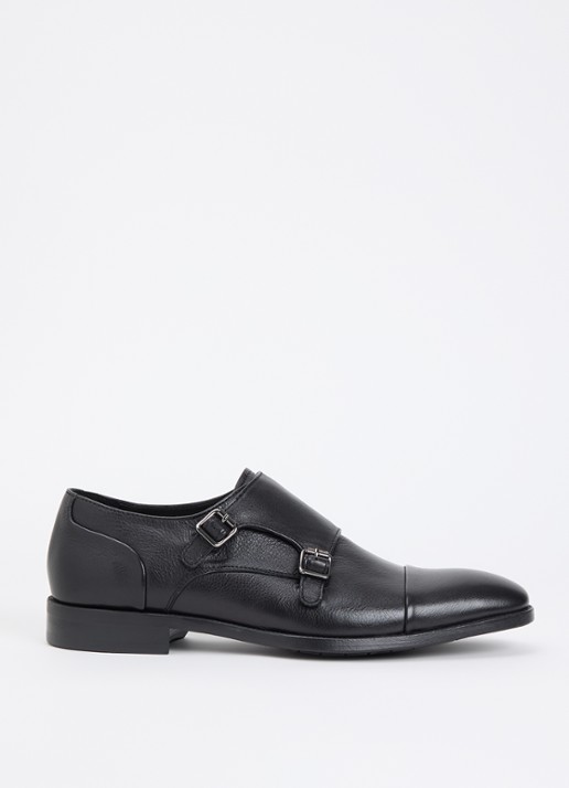 Dune London Wide Fit Satchin loafer van leer met gespdetail