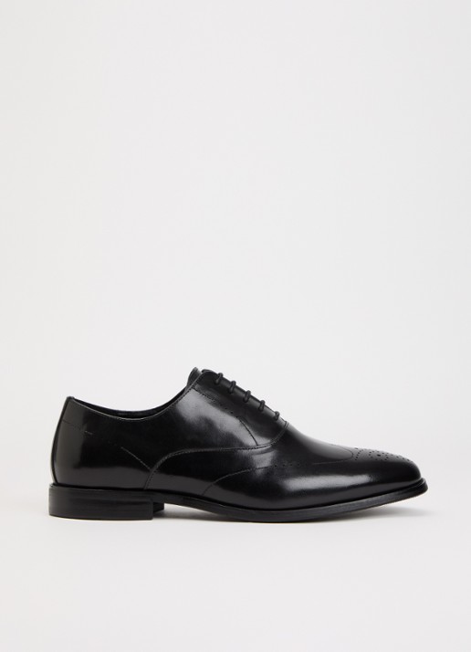 Dune London Wide Fit Shaay brogue van leer