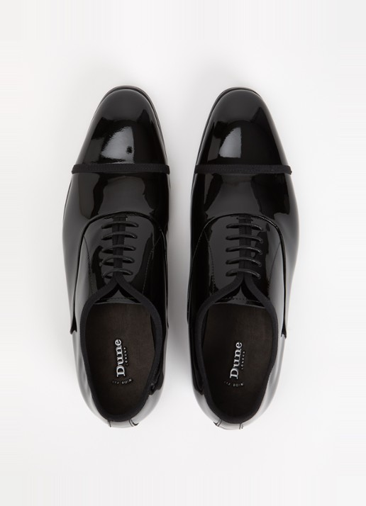Dune London Wide Fit Shuffle veterschoen van lakleer - detail 4 zwart