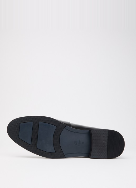Dune London Wide Fit Skylers loafer van leer - detail 4 zwart