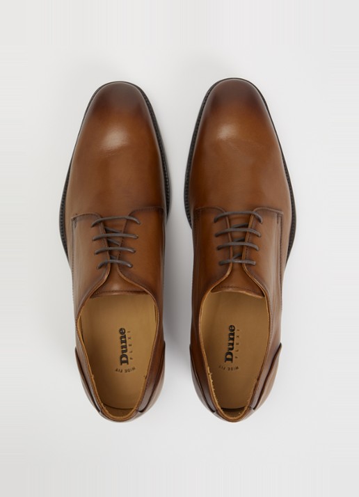 Dune London Wide Fit Sole veterschoen van leer  - detail 2 taupe
