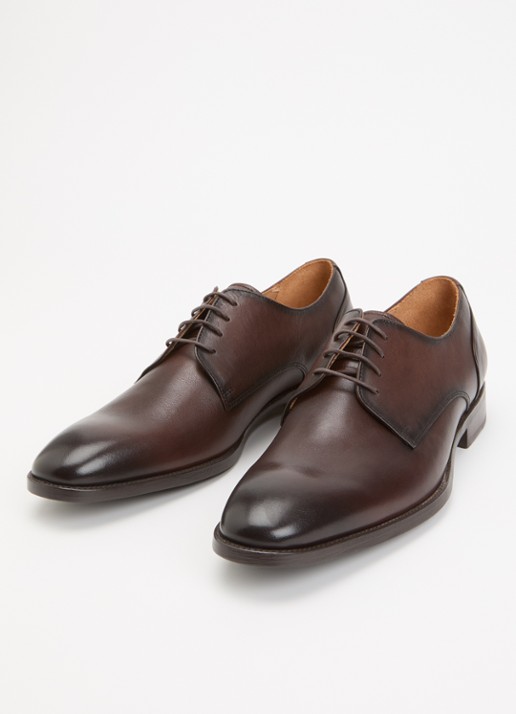 Dune London Wide Fit Sole veterschoen van leer  - detail 3 bruin
