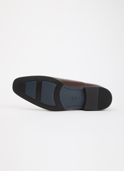 Dune London Wide Fit Solver veterschoen van leer met lakfinish - detail 4 donkerbruin