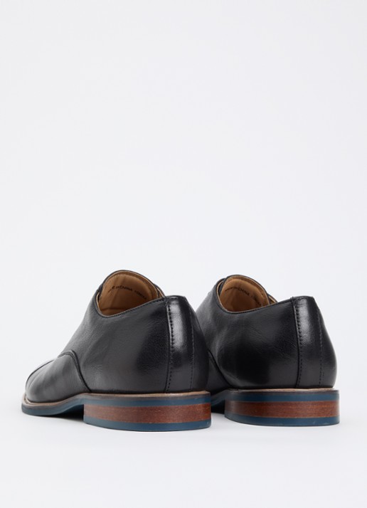 Dune London Wide Fit Stanlakes veterschoen van leer - achterkant 5 zwart