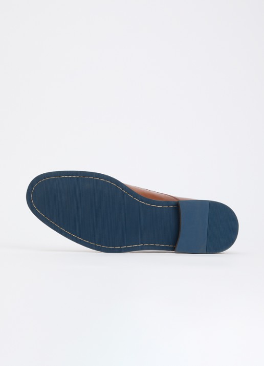 Dune London Wide Fit Stanlakes veterschoen van leer - detail 5 cognac