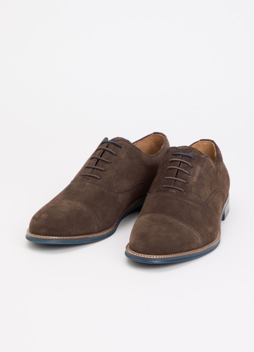 Dune London Wide Fit Stanlakes veterschoen van suède - detail 2 donkerbruin