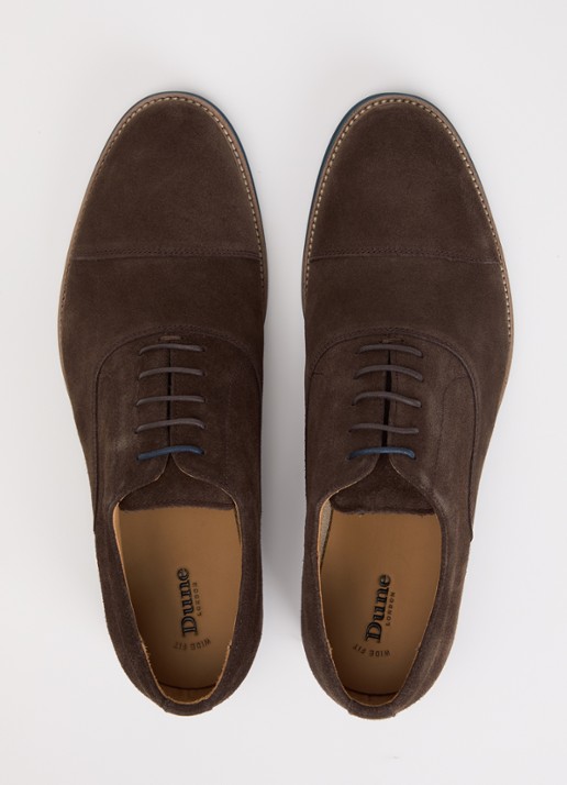 Dune London Wide Fit Stanlakes veterschoen van suède - detail 3 donkerbruin