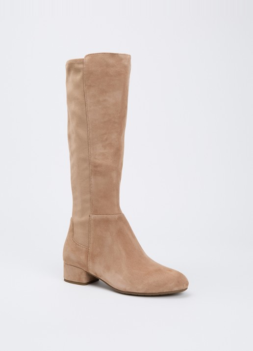 Dune London Wide fit Tayla laars - voorkant 6 beige