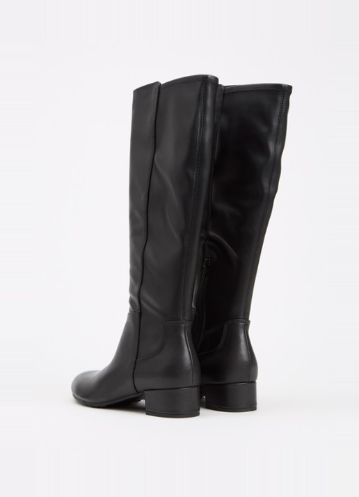 Dune London Wide fit Tayla laars - achterkant zwart - leather