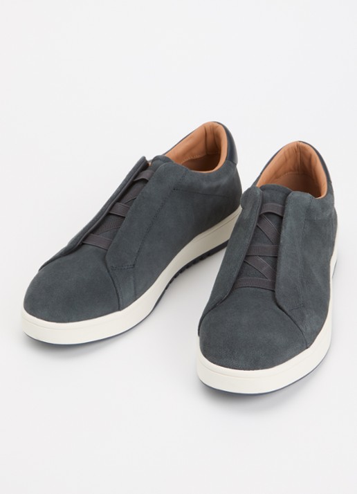Dune London Wide Fit Troys sneaker  - detail donkerblauw