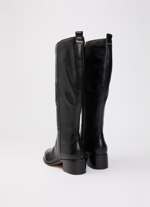 Dune London Wide Fit Turner laars van leer - achterkant 4 zwart