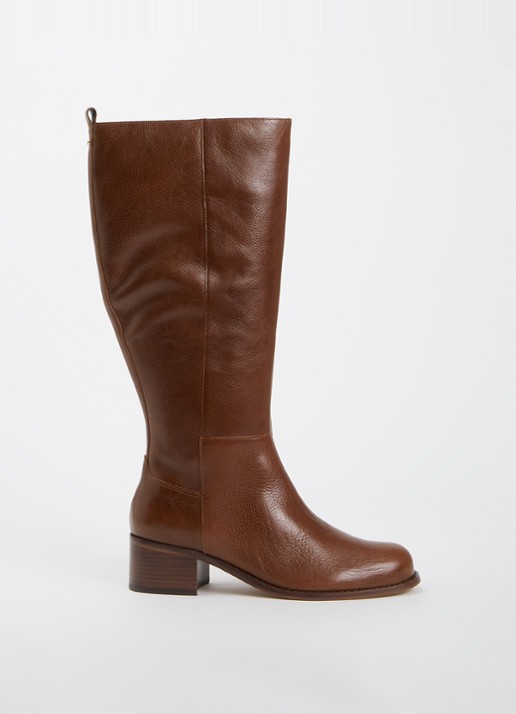 Dune London Wide Fit Turner laars van leer