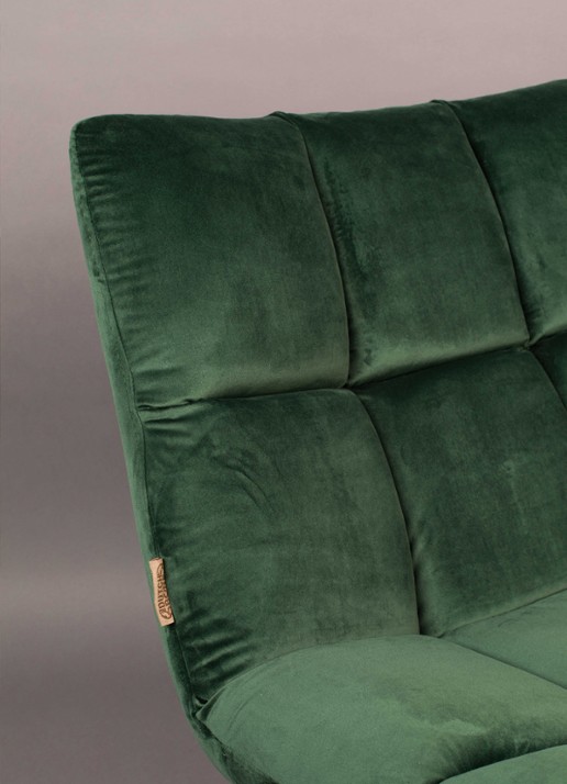 Dutchbone Bar velvet fauteuill - detail groen