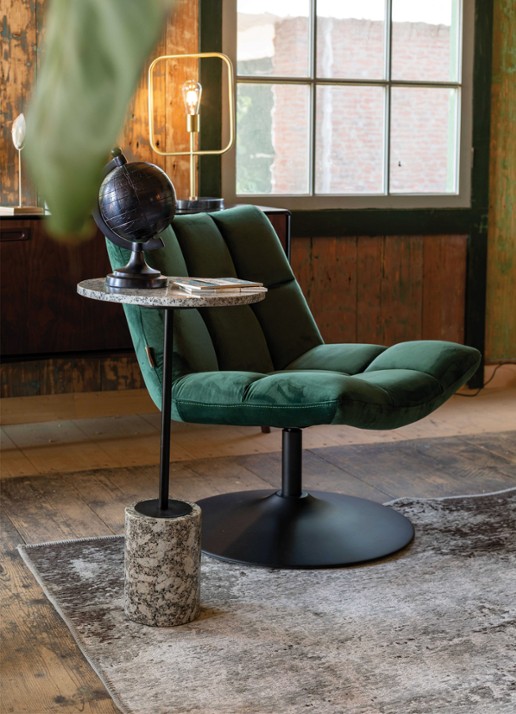 Dutchbone Bar velvet fauteuill - voorkant 3 groen