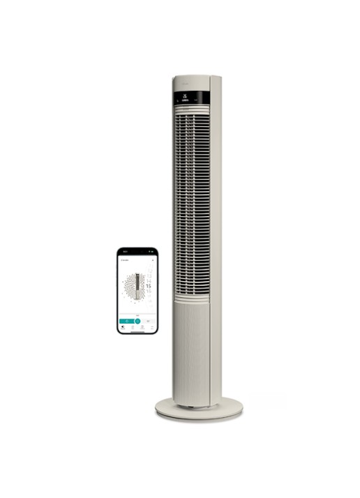 Duux Elevate Smart Tower torenventilator - voorkant ivoor