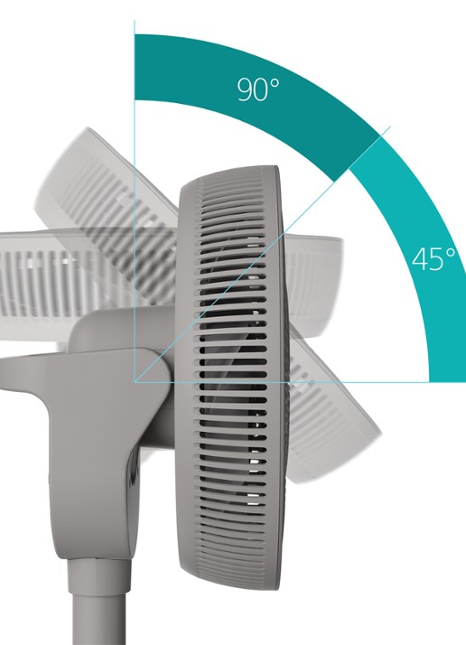 Duux Whisper 2 Smart verstelbare vloerventilator, 92 cm hoog - detail 6 grijs