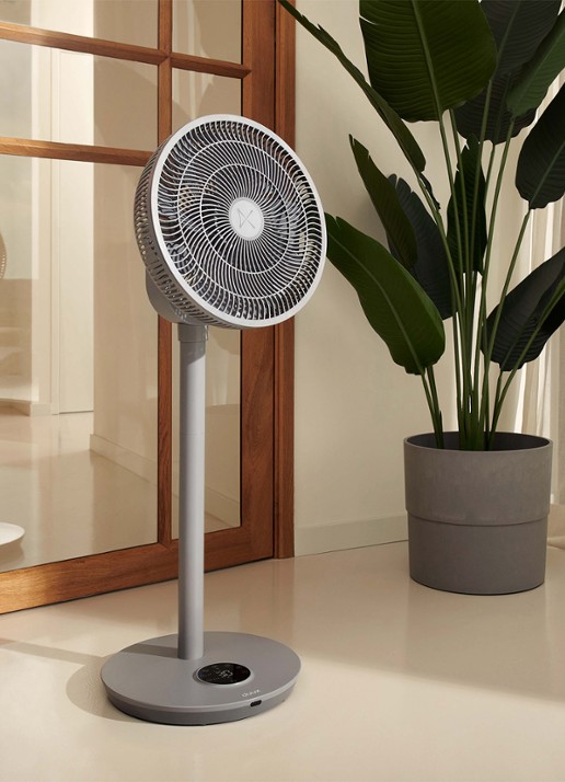 Duux Whisper 2 Smart verstelbare vloerventilator, 92 cm hoog - voorkant 8 grijs