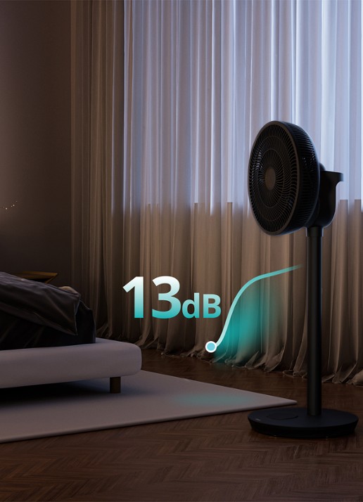 Duux Whisper 2 verstelbare vloerventilator, 92 cm hoog - detail 3 zwart