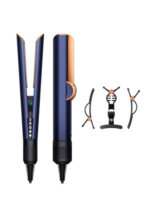 Dyson Airstrait Prusian stijltang - blauw / koper  - voorkant 2 blauw