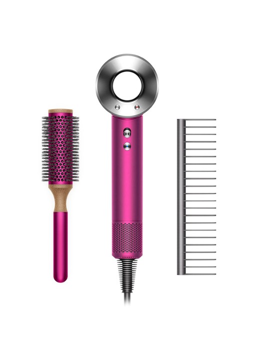 Dyson Supersonic föhn met borstelset - fuchsia / nikkel - Limited Edition - voorkant 4 roze