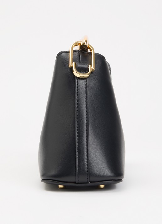 Elleme Boomerang Mini handtas van leer met afneembare schouderriem - detail 3 zwart