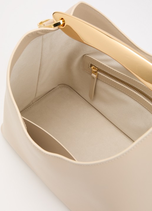 Elleme Boomerang S handtas van leer met afneembare schouderriem - detail 2 beige