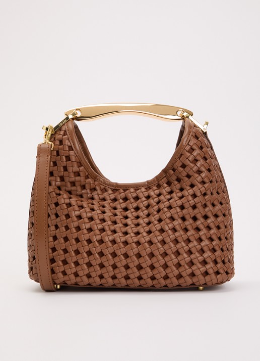 Elleme Handtas van lamsleer met gevlochten detail 