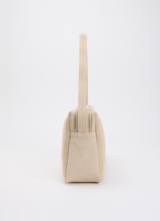 Elleme Trousse schoudertas van suède - detail 2 beige