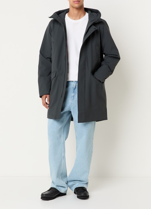 Elvine Alrik waterproof gewatteerde parka met klepzakken - voorkant 4 olijfgroen