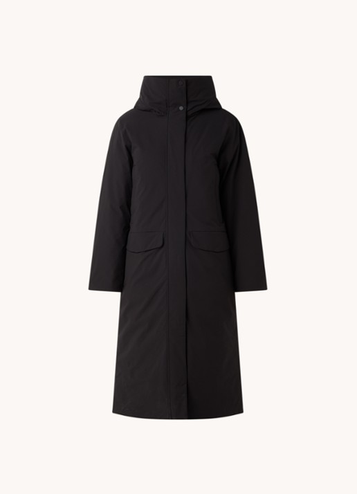Elvine Asha gewatteerde parka met klepzakken - voorkant 2 zwart