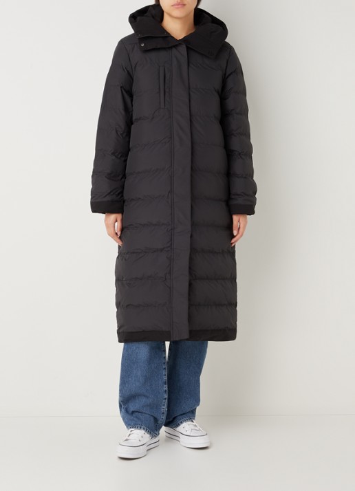 Elvine Asha gewatteerde parka met klepzakken - voorkant 3 zwart